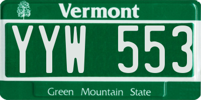 VT license plate YYW553