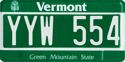 VT license plate YYW554