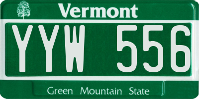 VT license plate YYW556