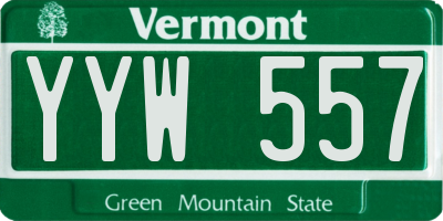 VT license plate YYW557
