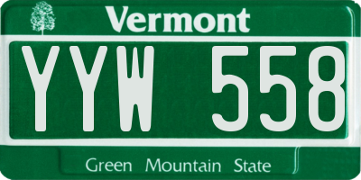 VT license plate YYW558