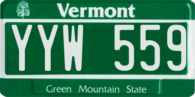 VT license plate YYW559