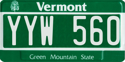 VT license plate YYW560