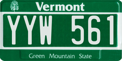 VT license plate YYW561