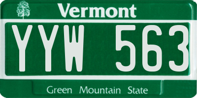 VT license plate YYW563