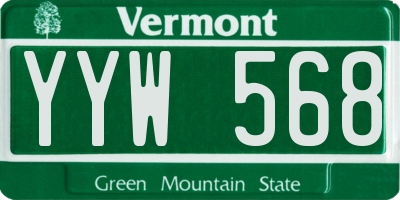 VT license plate YYW568
