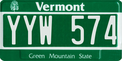 VT license plate YYW574