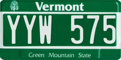 VT license plate YYW575
