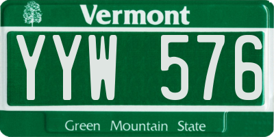 VT license plate YYW576