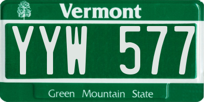 VT license plate YYW577