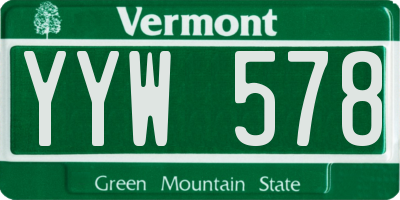 VT license plate YYW578