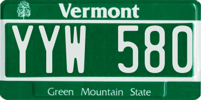 VT license plate YYW580