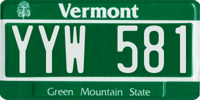 VT license plate YYW581