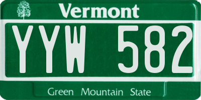 VT license plate YYW582