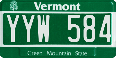 VT license plate YYW584