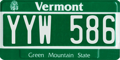 VT license plate YYW586