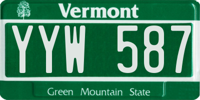 VT license plate YYW587