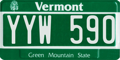 VT license plate YYW590