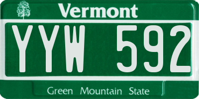 VT license plate YYW592