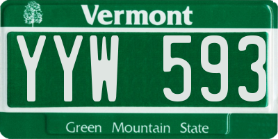 VT license plate YYW593
