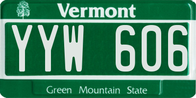 VT license plate YYW606