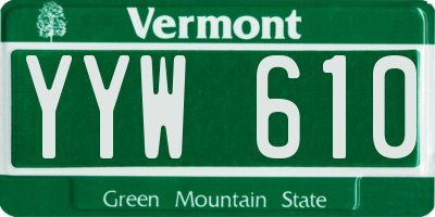 VT license plate YYW610
