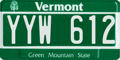 VT license plate YYW612