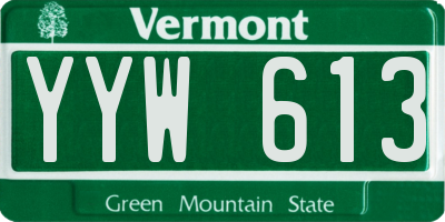 VT license plate YYW613