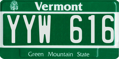 VT license plate YYW616