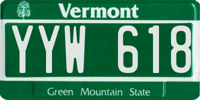 VT license plate YYW618