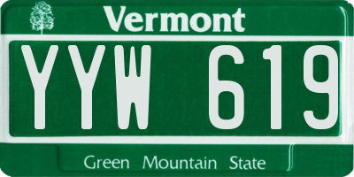 VT license plate YYW619