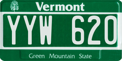 VT license plate YYW620