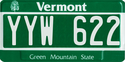 VT license plate YYW622