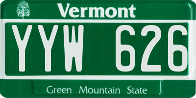 VT license plate YYW626