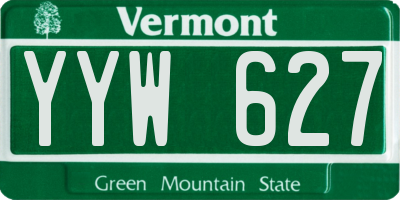 VT license plate YYW627