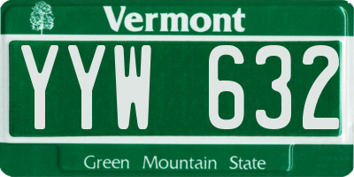 VT license plate YYW632