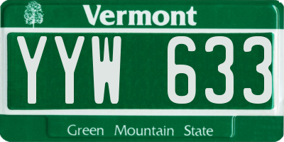 VT license plate YYW633
