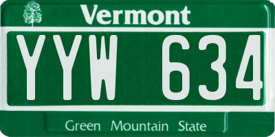 VT license plate YYW634