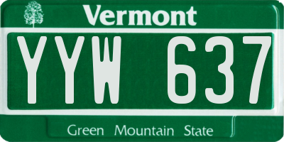 VT license plate YYW637
