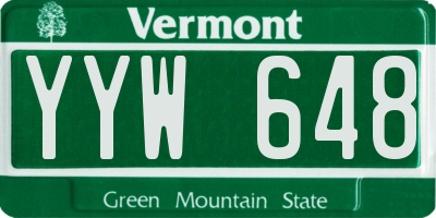VT license plate YYW648