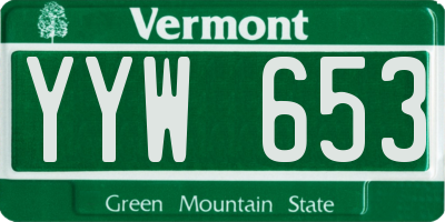VT license plate YYW653