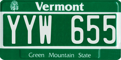 VT license plate YYW655