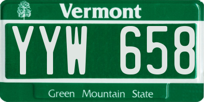 VT license plate YYW658