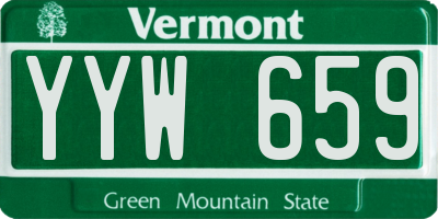 VT license plate YYW659
