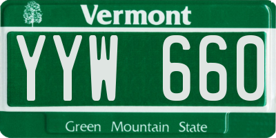 VT license plate YYW660