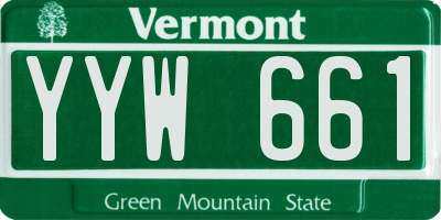 VT license plate YYW661