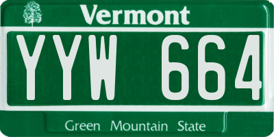 VT license plate YYW664