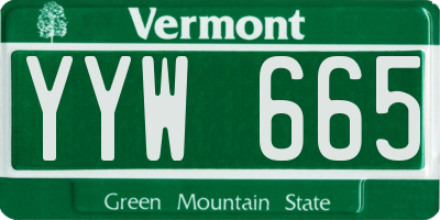 VT license plate YYW665