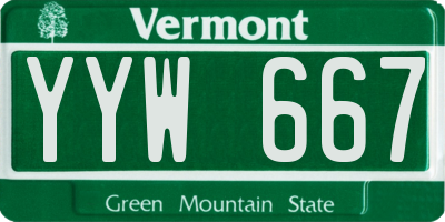 VT license plate YYW667