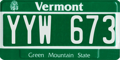VT license plate YYW673